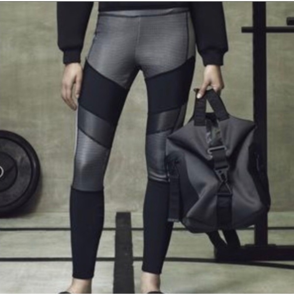Alexander Wang &H M Black and Gray Panel Leggings